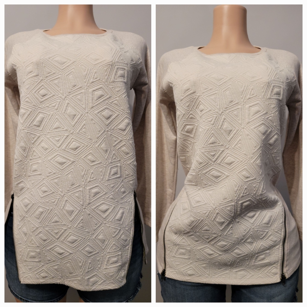 Ya Los Angeles Cream Geometric Sweater